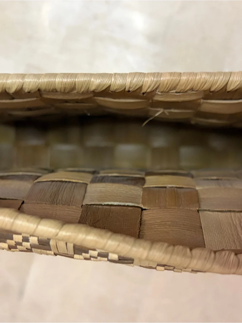 Vintage Handwoven Straw Box Purse Clutch Geometric Basket Bag Woven Knot Closure